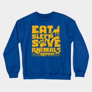 Eat Sleep save animals Repeat pet paw Crewneck Sweatshirt